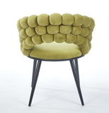 Green Modern chair with golden color iron tube legs, soft cushions and comfortable W234P271317