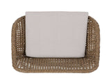 29.25" Outdoor Wicker and Iron Low Back Barstools, Brown, with Beige Cushion N772P528606L