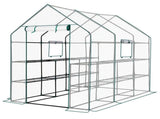 Large Walk-in Greenhouse with PE Cover & Side Windows, 12-Shelf Indoor Outdoor Portable Greenhouse 51283548
