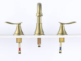 2-Handle 8 inch Widespread Bathroom Sink Faucet Brushed Gold Lavatory Faucet 3 Hole 360&deg Swivel 46793622