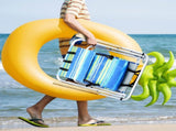 1pc Folding Beach Chair, 4 Position Portable Backpack Foldable Camping Chair with Headrest Cup 33362615