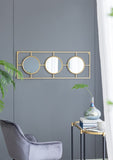 3 Mirror Piece Wall Mirror in Gold Rectangular Frame, Home Wall Decor for Bedroom Living Room, W2078124320