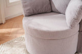 029-Teddy Fabric Swivel And Storage Chair With Back Cushion For Living Room,Light Gray W527P166247