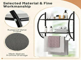 Black Rust-Proof Wall Bathroom Shelving Unit with Dual Hanging Bars, Adjustable Layout Mesh Storage 62719397