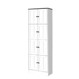 ZNTS Tall Storage Cabinet with 8 Doors and 4 Shelves, Wall Storage Cabinet for Living Room, Kitchen, W1693111251