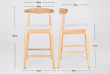 Mid-Century Modern Design Solid Wood 24" Counter Stools ,Upholstered Counter Stools with Wood Legs W2812P269425