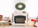 2 Pack 24in Pre-lit Christmas Wreath, Lighted Artificial Xmas Wreath with 100 Warm Lights and 150 22537616