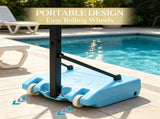 Adjustable Height Portable Basketball Hoop Stand 36.5-48.5 Inch Poolside System with Clear Backboard 41520322