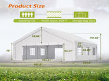 20x20 FT Party Tent with 2 Storage Bags & Removable Sidewalls, Outdoor Canopy Gazebo for Carport 09080861