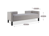 50"Ottoman with 2 Bolster Pillows & Wood Legs, Upholstered End of Bed Daybed Seating, Foot Rest W5325P426810