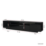 TV Cabinet Wholesale, Black TV Stand with Lights, Modern LED TV Cabinet with Storage Drawers, Living W33140083