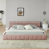 King size Upholstered Bed Frame Thick Fabric, Chenille Fabric Grounded Queen Size Platform Bed W487P246686