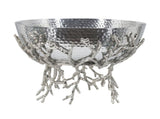 14.2x14.2x10.8" Silver Decorative Aluminum Bowl with Twig Stand W2078P489710