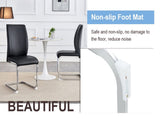 Luxury Simple Arch Chair - Set of 4 Black PU Material High Resilience Dining Chair with Arched Metal W1512P414523