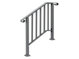 Silver Outdoor 2-Step Iron Handrail 70856353