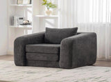40" Foldable Single Sofa Bed with Armrest & Backrest, Convertible Chenille Boneless Cloud Floor W3118P388898