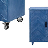 K&K 51.2"W 3D Wave Stripes Ash Veneer Island with Drop Leaf, Farmhouse N707P207915E