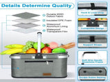 35L Large 2 Layers Picnic Basket Waterproof Thermal Insulation Foldable Aluminum Alloy Frame with 22963340