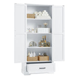 Tall Bathroom Storage Cabinet, Cabinet with Two Doors and One Drawer, Adjustable Shelf, MDF Board, WF326355AAK