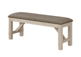 Cottage Style 1pc Upholstered Seat Chalk Gray Finish Bench Dining Room Bedroom Wooden Furniture B011135937
