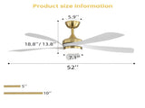 (Same as W934P444016) 52" Ceiling Fan with Light ,Remote Control, Adjustable Dimmable Lighting & W934P501772