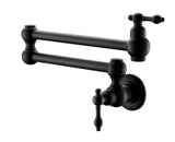 Pot Filler Faucet Wall Mount,with Double Joint Swing Arms Matte Black JYC33651MB