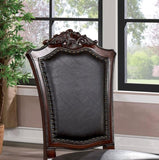 Majestic Traditional Set of 2pcs Side Chairs Brown Cherry Solid wood Faux Wood Carved Details Black B011108521