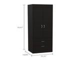 Lisboa Armoire, Rod, Double Door, Two Drawers, Metal Handles B200P188848