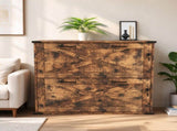 Wooden Filing Cabinet, Barn Door with 2 Drawers, Wide Clip, P2 Melamine-Faced 49639521