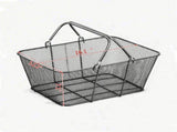 12 Pack Black Wire Shopping Baskets, Metal Mesh Portable Baskets with Handles for Supermarkets, 59124145