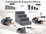4-Step Dog Stairs with Storage - MDF Build , Dutch Velvet Comfort, 15"x6.5" Steps 75608027