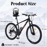 ZNTS Mountain Bike for Men and Women 26 inch 24 Speed Suspension Fork KENDA Tires W1019P187578