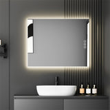36" x 28" LED Bathroom Mirror Bright Backlight, 5 Mins Defog, Full HD Reflected Wall Mounted Vanity T3177P284021