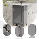 20 Inch Modern Small Bathroom Vanity Cabinet With Ceramic Basin- 20*14.5*33.3 Inches,Ample WF318756AAE