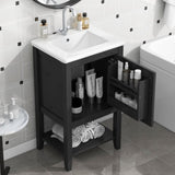 ZNTS 20" Bathroom Vanity with Sink, Bathroom Cabinet with Soft Closing Door, Storage Rack and Open Shelf, N725P220604B