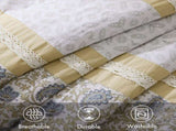 9 Piece Cotton Percale Comforter Set Yellow Cal King B03597198