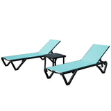 ZNTS Outdoor Lounge Chair, Aluminum Plastic Patio Chaise Lounge with Side Table & 5 Position Adjustable W1859P225543