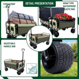 440lbs Collapsible Foldable Wagon Cart with strapping system ,Beach Wagon Utility Cart Utility Wagon W2932P235395