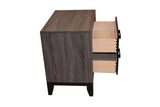 Contemporary Style 2-Drawer Nightstand Made with Wood in Gray 808857696809