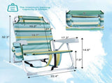 5-Position Adjustable Backpack Beach Chair with Storage Bag, Cooler Pouch & Side Bags Ideal for 70617796