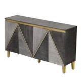 TREXM 60" Retro Buffet Cabinet with Storage, 4-Door Vintage Sideboard Cabinet with Dimensional N715P290575E