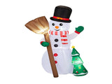 6.2FT Lighted Christmas Inflatable Decoration, Inflatable Snowman Holding Groom, Funny Blow Up Yard 19172104