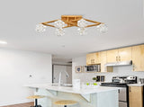 6-Light Crystal Ceiling Light for Dining Room, Modern Ceiling Lamp with Light Fixture For Entryway, W1592P251110