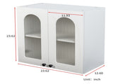Wall Cabinet,Arched Glass door Display Wall Mounted Cabinet, Floating Cabinet with inadjustable W331P379951