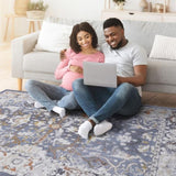 LOOM & LUXE Collection 5X7 Blue/Traditional Non-Shedding Living Room Bedroom Dining Home Office B335P289485