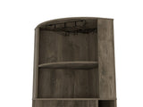 Bar cabinet 71" H, with two shelves at the top, 1 glass holder, 8 exterior bottle racks, 1 central B097132989