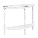 42'' Retro Circular Curved Half-Moon Console Table with Cloud Design Top and Open Shelf Solid Wood W1202P155405