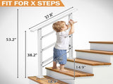 Handrails for Outdoor Steps, Wrought Iron Handrail Fits 1 or 3 Steps, Transitional Handrail with 01916686