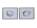 Set of 2 Modern Abstract Wall Art, Square Framed Wall Art, 31.5" x 31.5" W2078130287