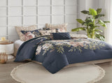 8 Piece Cotton Comforter Set Navy Cal King B035128844